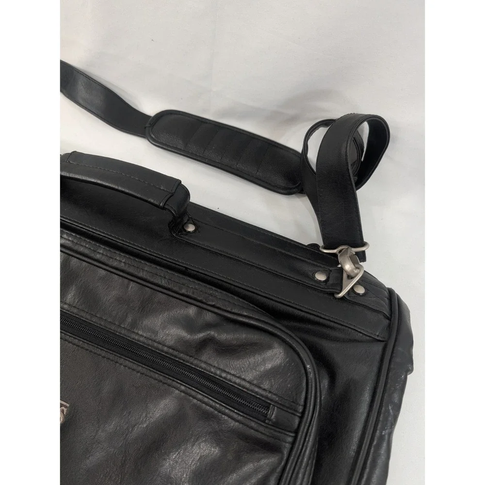 Pga Partners Club Life Member Vintage Foldable Garment Travel Bag Leather Black
